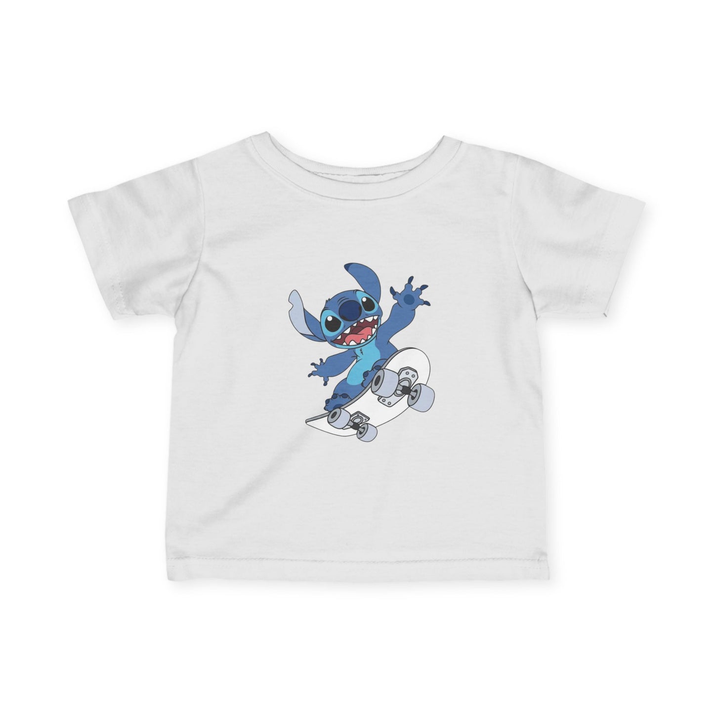 Infant Tee — Cute Blue Alien Skateboarding Baby Shirt