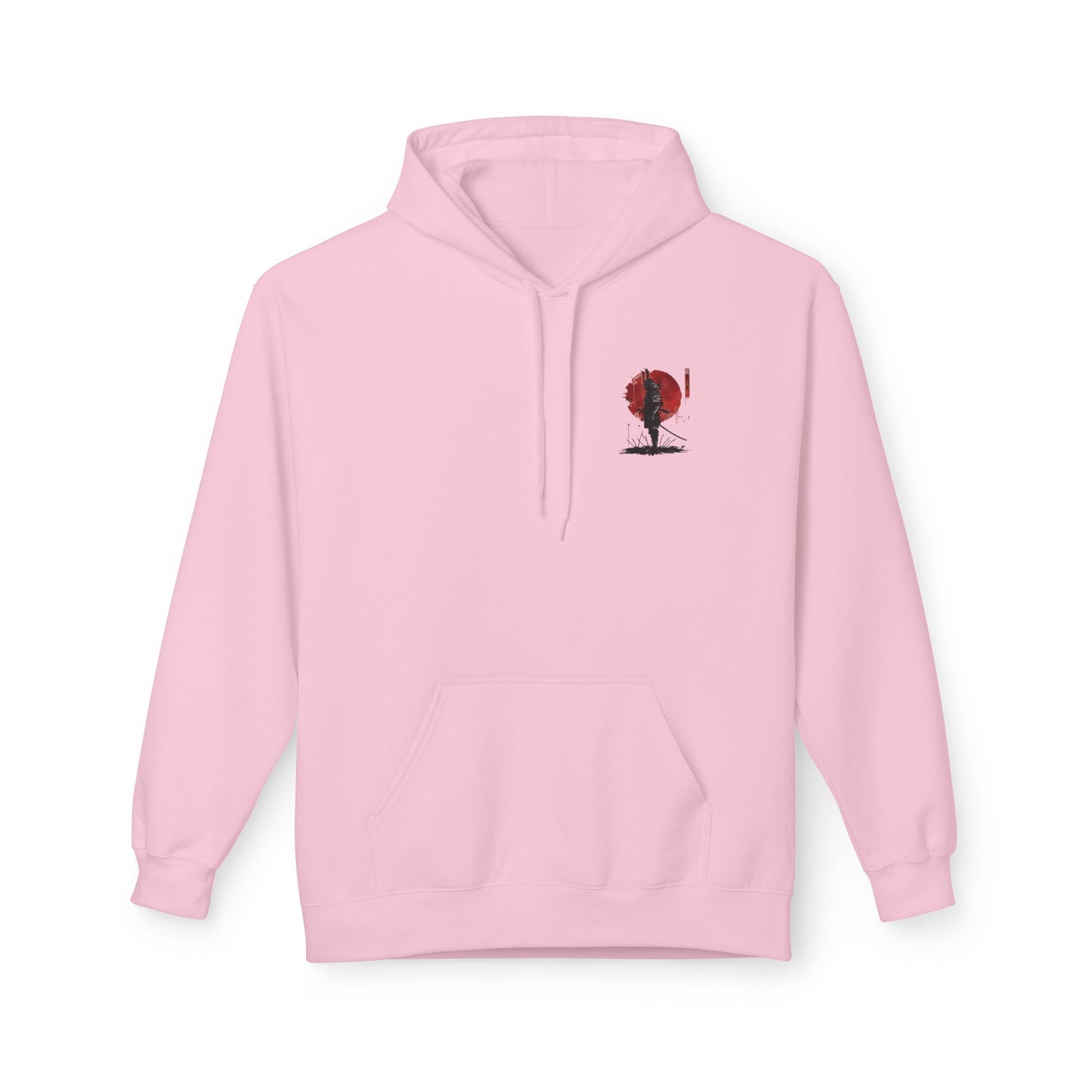 Samurai Silhouette Hoodie — Red Sun Japanese Warrior Graphic