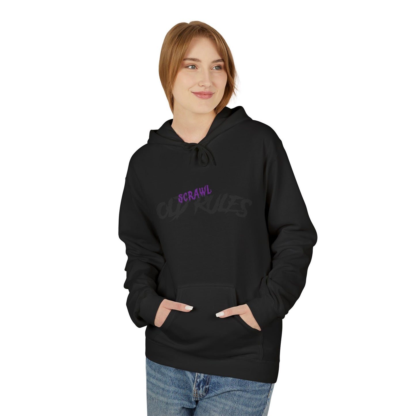Bad Rules Teddy Hoodie — Edgy Grunge Purple Bear Graphic Hoodie