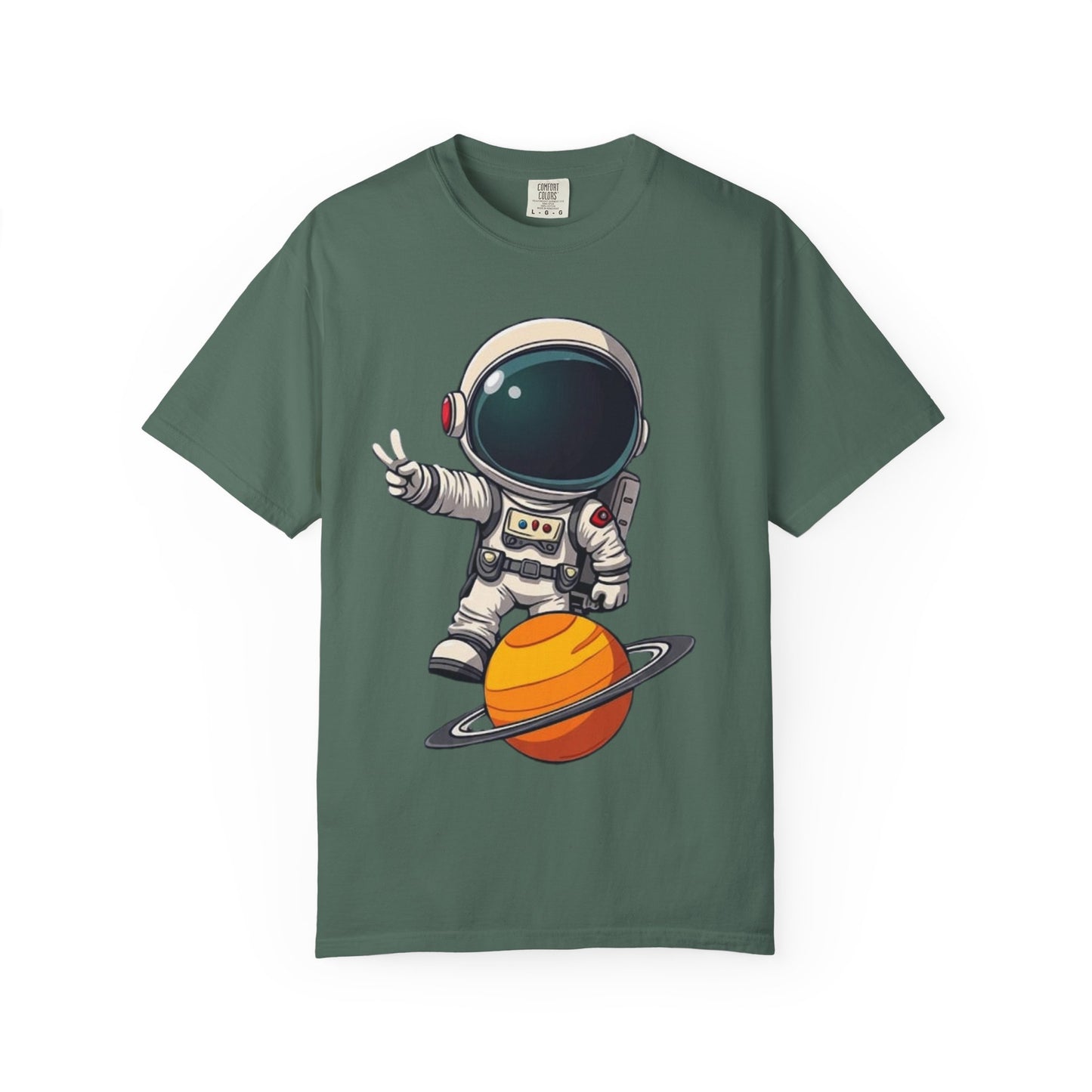 Astronaut on Saturn T-Shirt — Cute Space Explorer Graphic Tee
