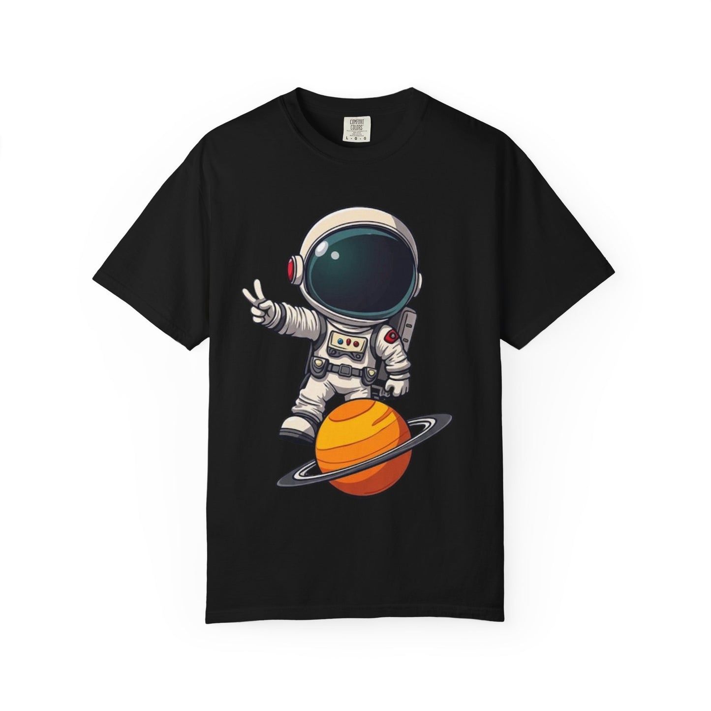 Astronaut on Saturn T-Shirt — Cute Space Explorer Graphic Tee