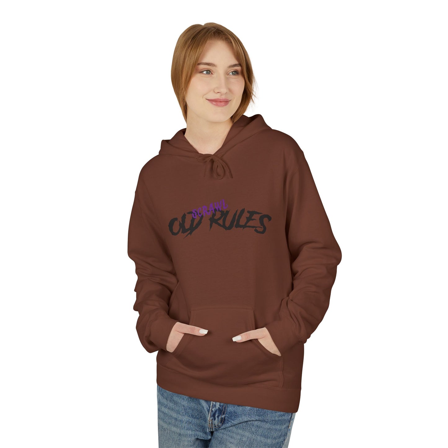 Bad Rules Teddy Hoodie — Edgy Grunge Purple Bear Graphic Hoodie