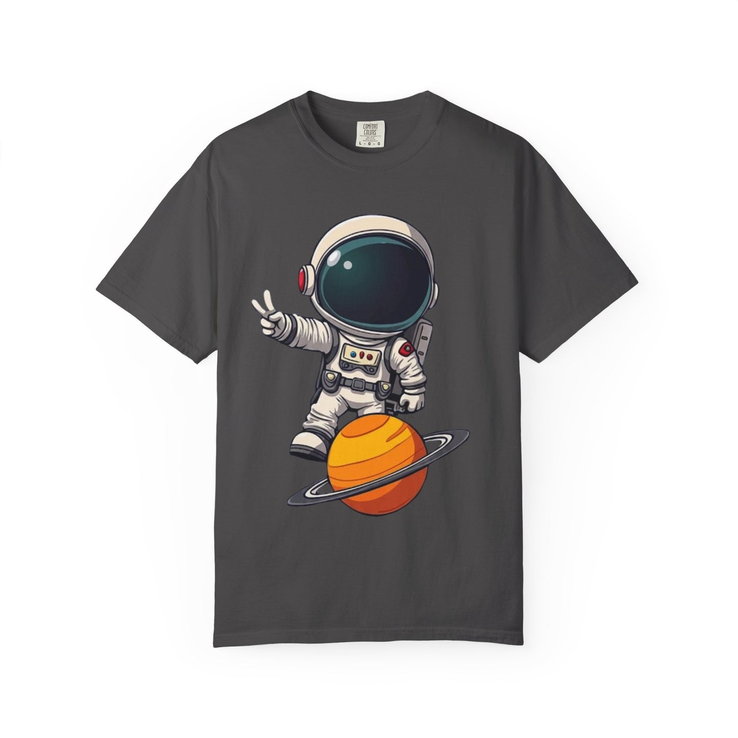 Astronaut on Saturn T-Shirt — Cute Space Explorer Graphic Tee