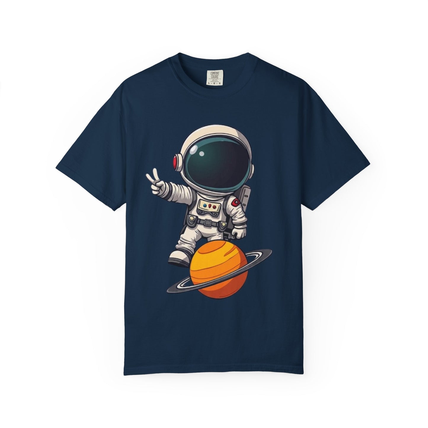 Astronaut on Saturn T-Shirt — Cute Space Explorer Graphic Tee