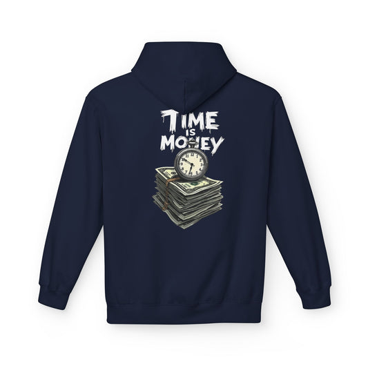 Time Is Money Hoodie — Retro Clock & Cash Graphic Pullover