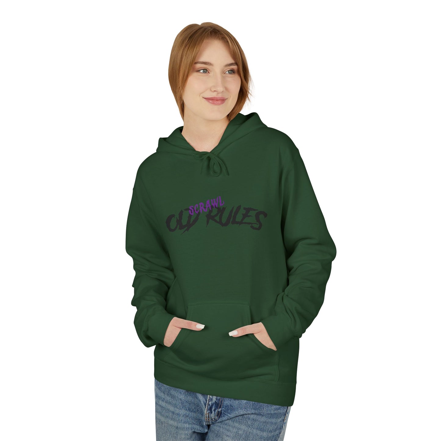 Bad Rules Teddy Hoodie — Edgy Grunge Purple Bear Graphic Hoodie