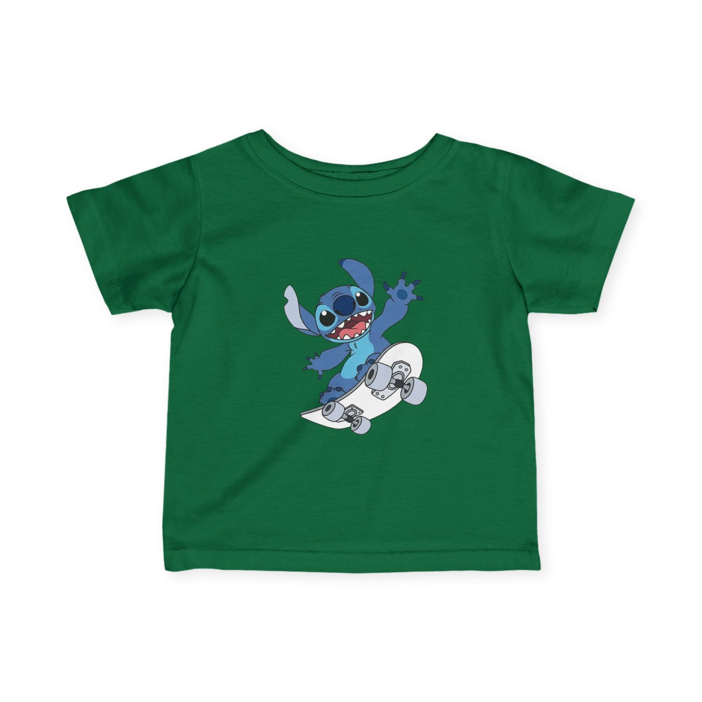 Infant Tee — Cute Blue Alien Skateboarding Baby Shirt