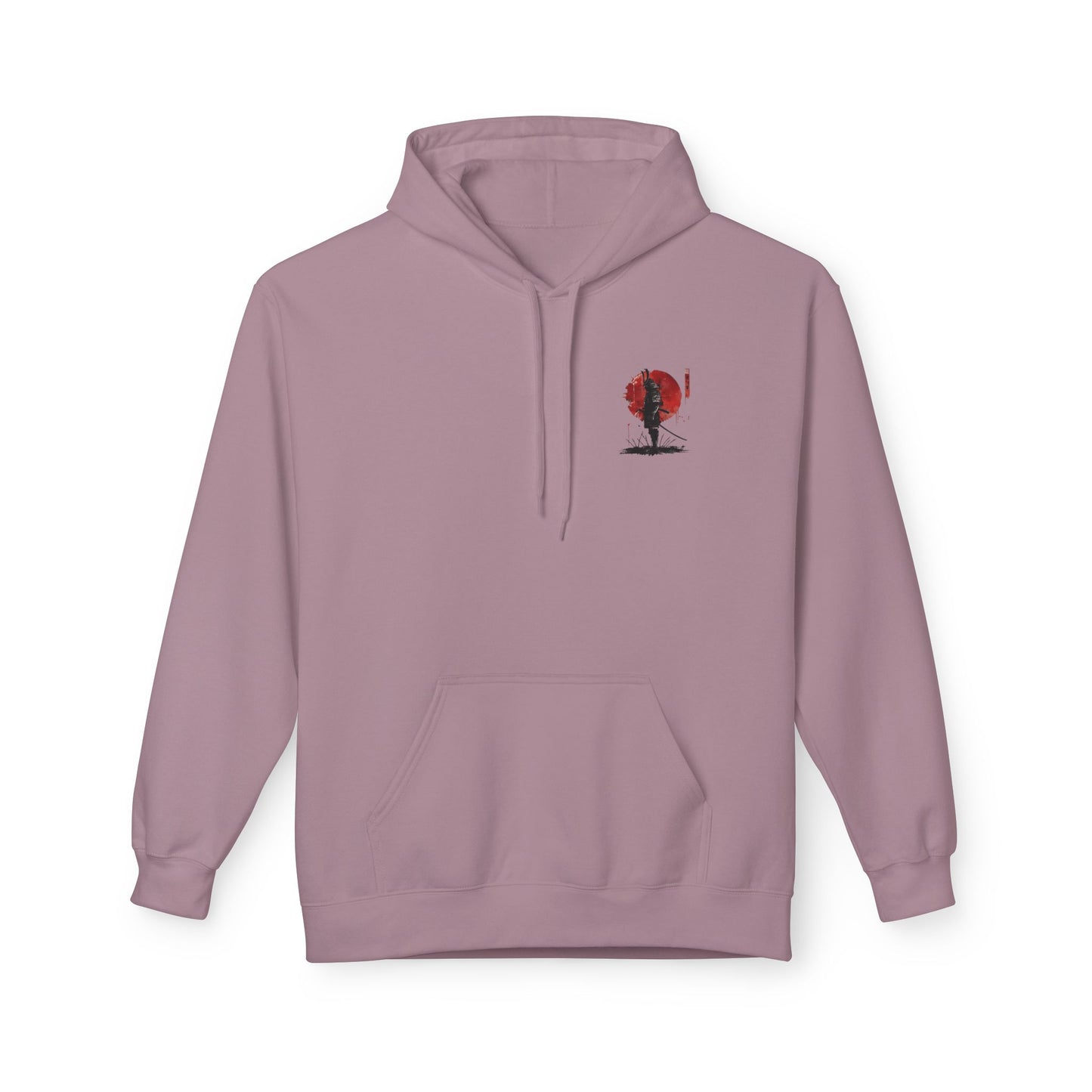 Samurai Silhouette Hoodie — Red Sun Japanese Warrior Graphic
