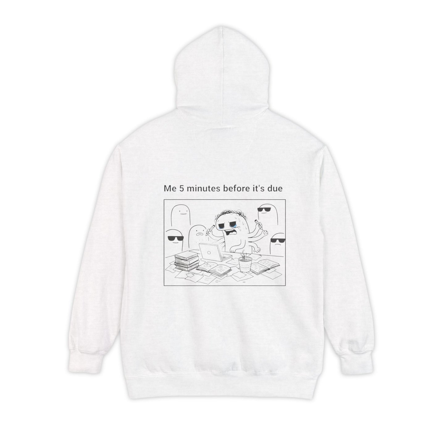 Procrastination Humor Hoodie - Unisex Garment-Dyed with Funny Assignment Prints