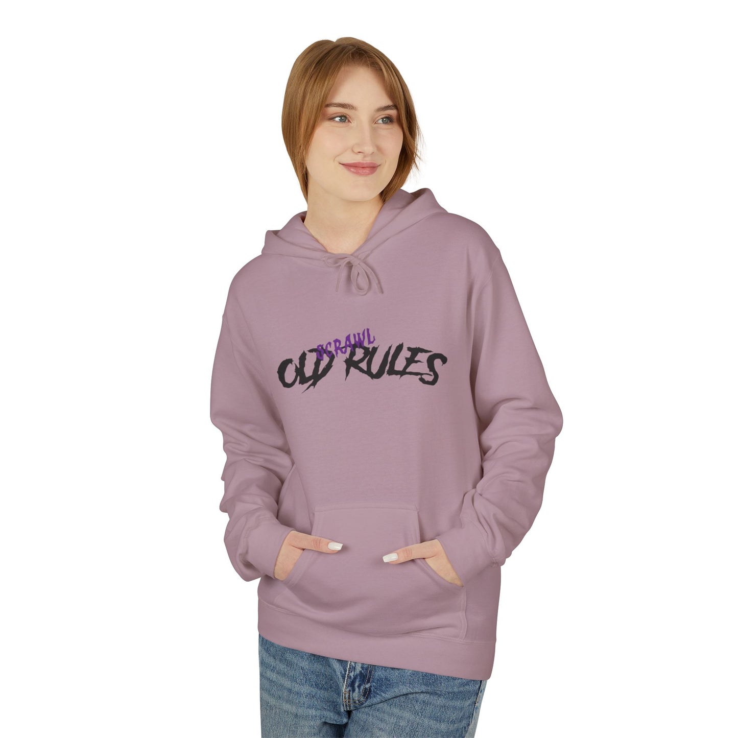 Bad Rules Teddy Hoodie — Edgy Grunge Purple Bear Graphic Hoodie