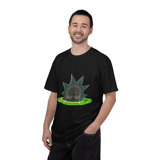 Rick Portal Peeking T-Shirt — Sci‑Fi Cartoon Graphic Tee